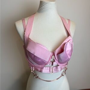 Honey Birdette KUKURO Light Blush Pink Bra 36G Rare